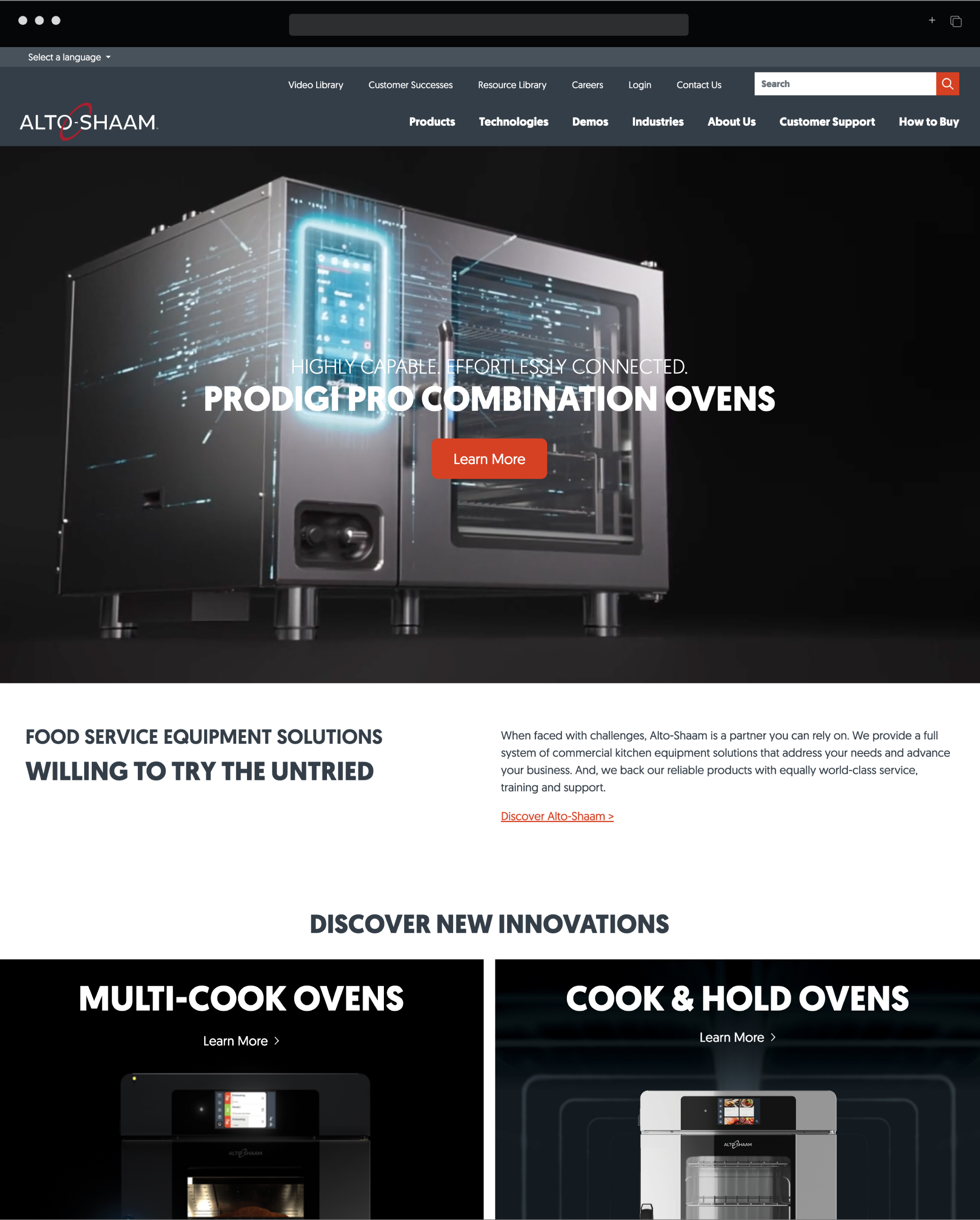 Alto-Shaam homepage