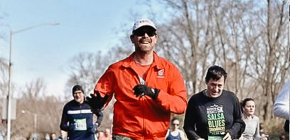Director of Technology, Chad, running the New York City Marathon. 